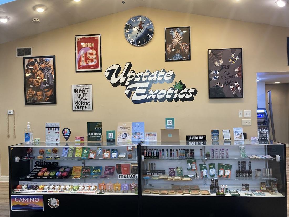Inside Upstate Exotics dispensary in Niagara Falls